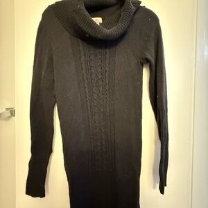 Candie's Black Cowl Neck Sweater Dress with Chunky Knit
